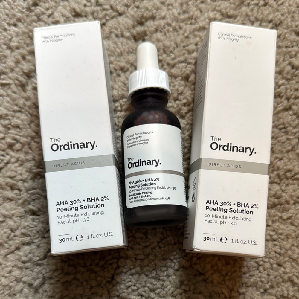 The Ordinary White and Brown Peel Skincare